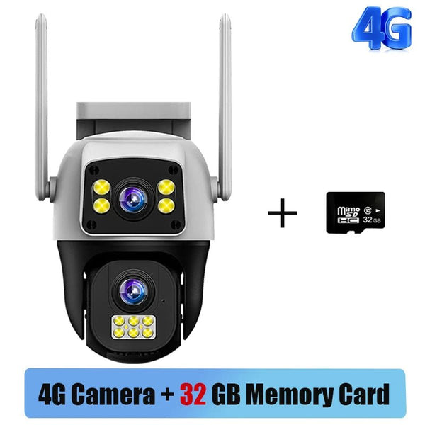 8MP 4G Dual Lens Outdoor Surveillance Camera - With PTZ And Dual Screen - stepyours.com