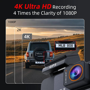 Acceo 4K Dash Cam With GPS WiFi Dual Lens Night Vision Front Rear - stepyours.com