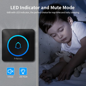 Meian Smart Home Doorbell Wireless Security Doorbell IP65 Waterproof Outdoor Door Bell 60 Songs 5 Volume Adjustable Chime Kit by stepyours.com