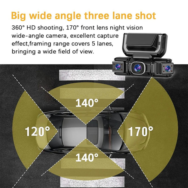 WiFi 4Channel 360 Degree Car Dashcam 2560x1440 24h Parking Monitor - stepyours.com