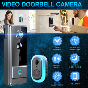 Wireless Smart Video Doorbell, 960P HD Video Doorbell Camera, Home Security WiFi Doorbell Camera, PIR Motion Doorbell,3600mAh by stepyours.com
