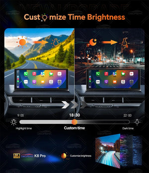 K8 Pro 11.3 Inch Dash Cam Dual Lens 5K GPS 5G WiFi Ultimate CarPlay Android Auto - stepyours.com