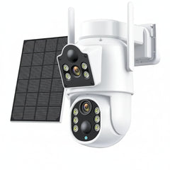 Solar IP Camera Dual Lens PTZ WiFi Outdoor Security Camera 8MP Solar Powered - stepyours.com