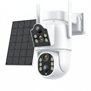 Solar IP Camera Dual Lens PTZ WiFi Outdoor Security Camera 8MP Solar Powered - stepyours.com