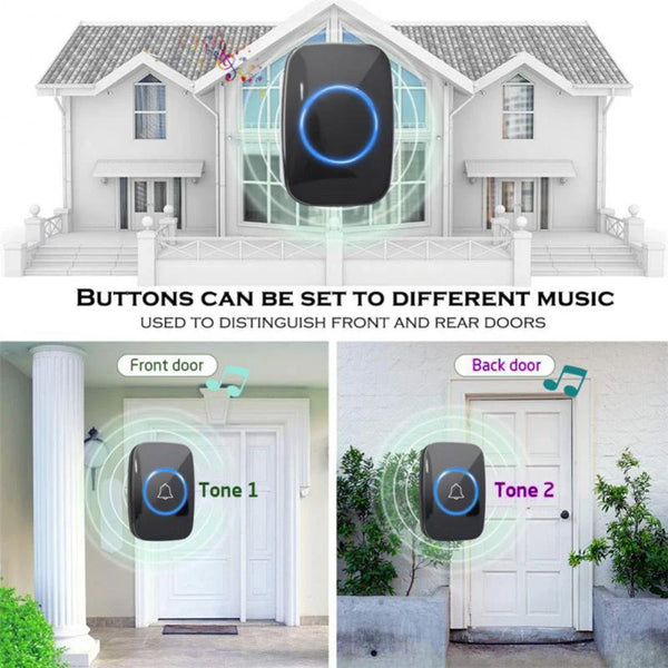 EU Plug Wireless Doorbell 300M Remote Control Waterproof 433 Frequency Through Wall Signal Alarm Ambulance Smart Doorbell by stepyours.com