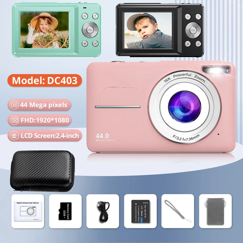 HD 1080P Kids Beginner Camera LCD 16X Zoom Compact Rechargeable - stepyours.com