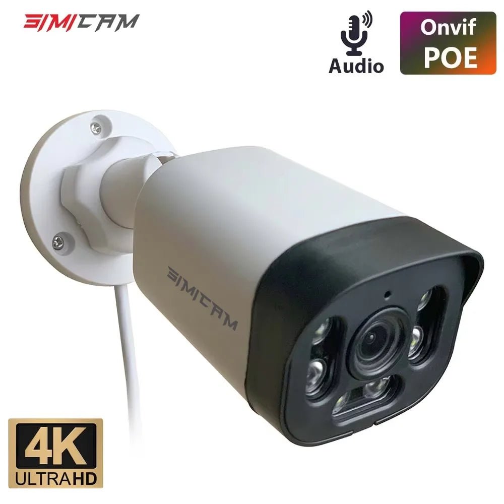 SIMICAM Super HD Bullet Camera 4K PoE Night Vision With Audio For NVR - stepyours.com