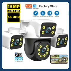 Tuya Smart 15MP 3 Lens AI Outdoor CCTV With Auto Tracking And WiFi Alarm - stepyours.com