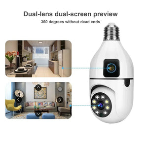 8MP E27 Bulb WiFi Camera - Color Night Vision With 8X Zoom And Dual Lens - stepyours.com
