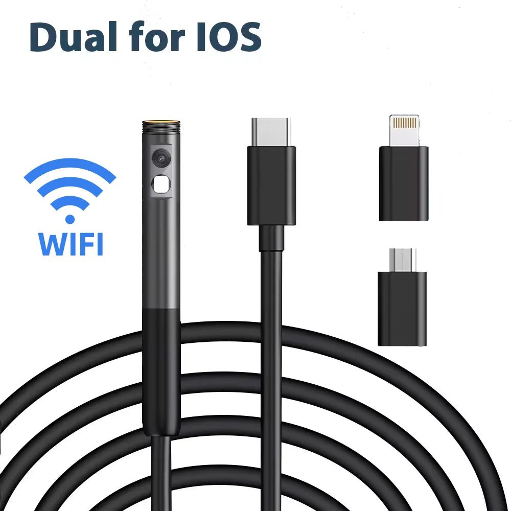 KERUI 2MP Industrial Endoscope Camera - Dual Lens, IP67 Waterproof, Type - C Ready - stepyours.com