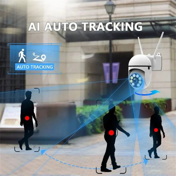 8MP WiFi Surveillance Camera PTZ IP Camera Color Night Vision AI Human Tracking - stepyours.com