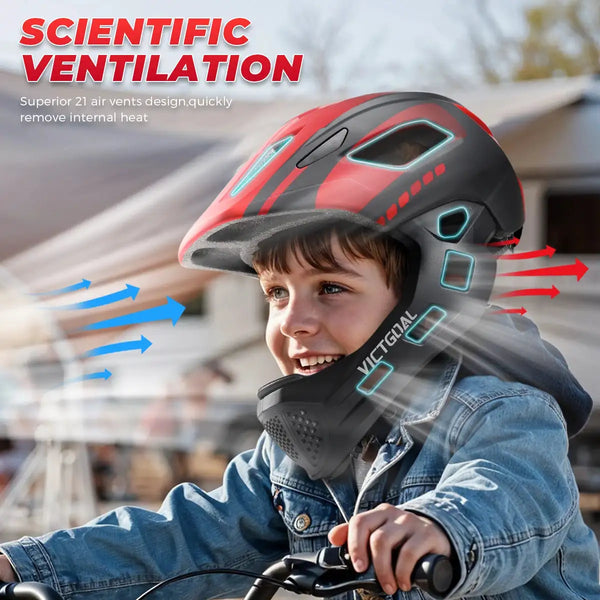 Kids Detachable Full Face Cycle Helmet — product view 3