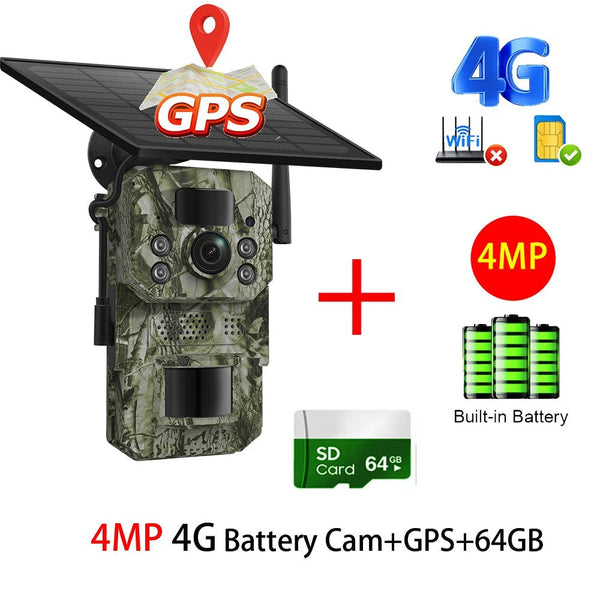 INQMEGA4G Solar Trail Camera 2K Night Vision 5MP PIR Motion Activated - stepyours.com