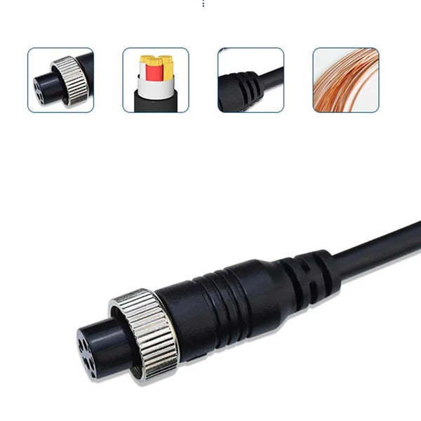 4 Pin Aviation Video Cable For Backup Cameras In RVs Trucks Buses - stepyours.com