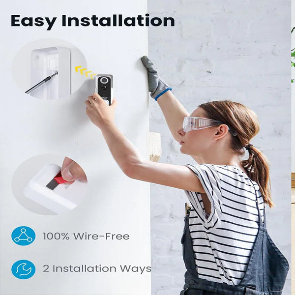 ieGeek Video Doorbell Wireless with Chime 2K HD Doorbell Camera, Smart Home Security Door Bell Voice Message and Changer by stepyours.com
