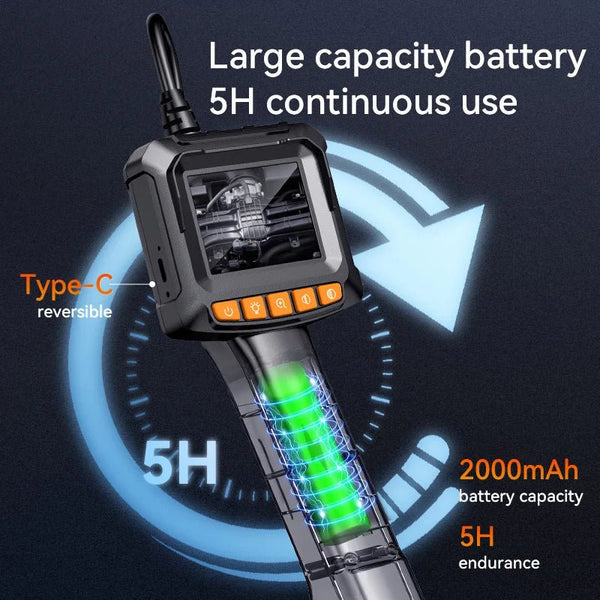 Industrial Endoscope Camera 4.3 Dual Lens 1080P - IP67 Waterproof Borescope - stepyours.com