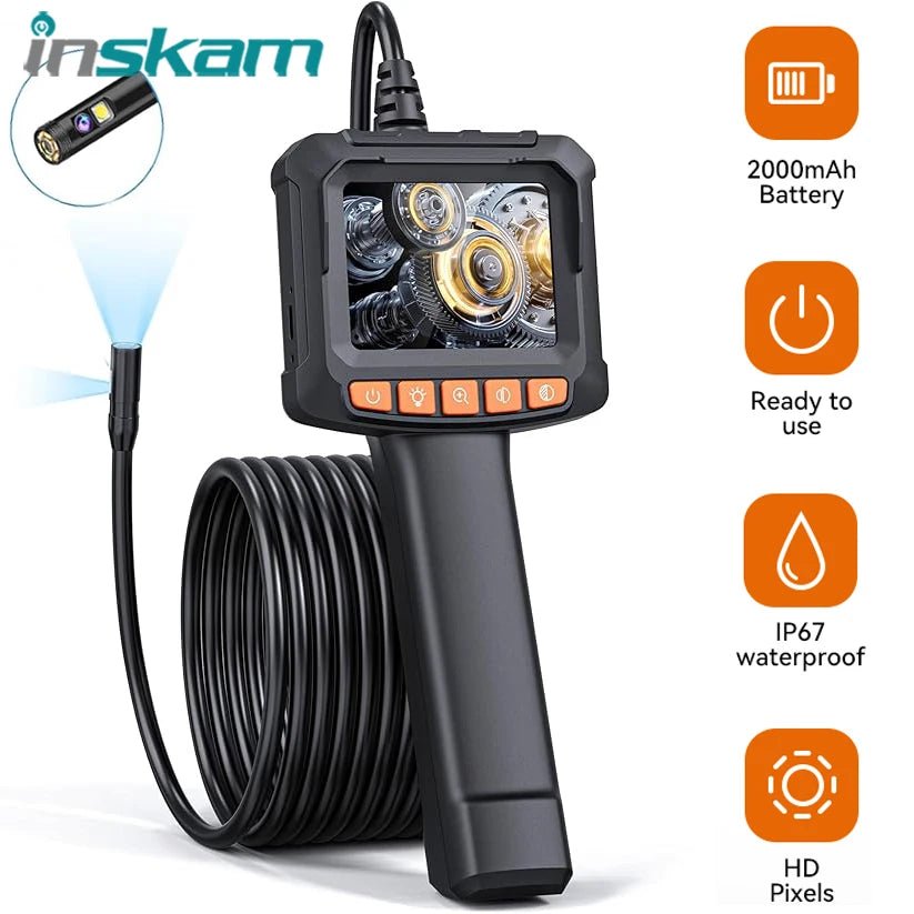 Industrial Endoscope Camera 2.4 Inch IPS LCD 1080P IP67 Waterproof Borescope - stepyours.com