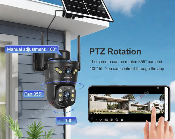 LS VISION 4G WiFi Outdoor Solar Camera - 8MP Dual Lens Night Vision Waterproof - stepyours.com