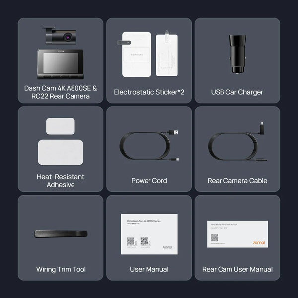 70mai 4K Dash Cam A800SE GPS ADAS Voice Control Ultra HD WiFi 6 - stepyours.com