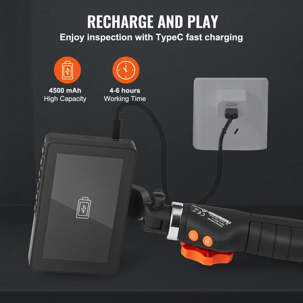 SucceBuy Articulate Borescope With Light - Two Way Articulation 5In Screen Hooks - stepyours.com
