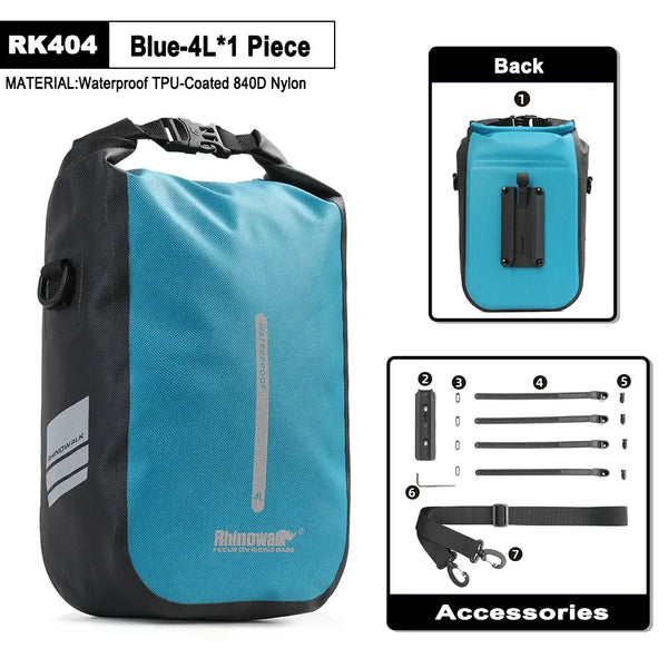 Rhinowalk Bike Front Fork Bag Waterproof 4L-6L Pack Quick Release For MTB Road Bike Scooter Cycling Shoulder Bag Storage Bag