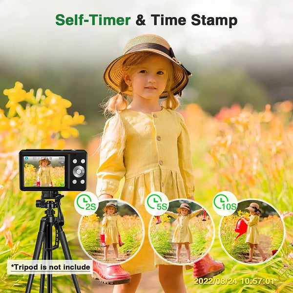 HD 1080P Kids Beginner Camera LCD 16X Zoom Compact Rechargeable - stepyours.com