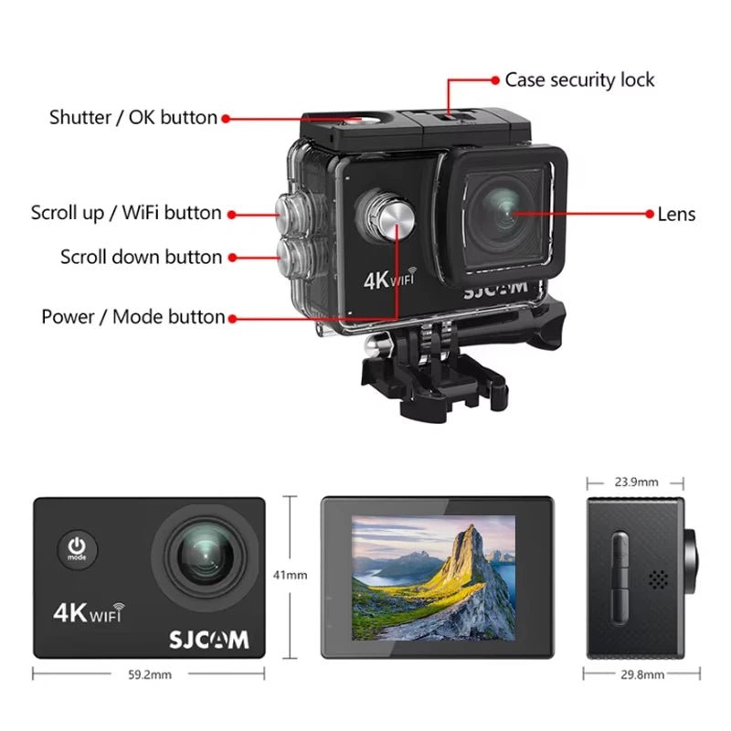 SJCAM SJ4000 Air Action Camera 4K Video 30M Waterproof WiFi Sports Cam - stepyours.com