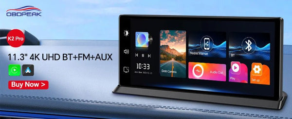 OBDPEAK K8 Pro Dash Cam Front 5K Rear 1080P CarPlay Android Auto 11.3 AI Screen - stepyours.com