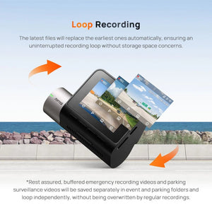 70Mai A510 Dash Cam 1944P HDR GPS ADAS 4G Front And Rear Car DVR - stepyours.com