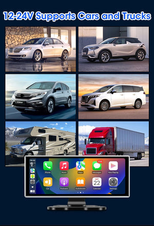 11.26 Inch 4K Dual Lens Dash Cam With Wireless CarPlay Android Auto GPS WiFi - stepyours.com