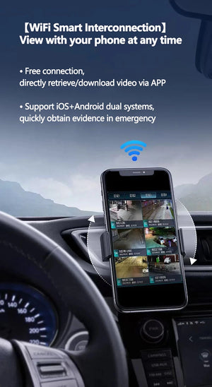 4 Channel WiFi Dash Cam for Cars Front and Rear Interior 360 DVR - stepyours.com