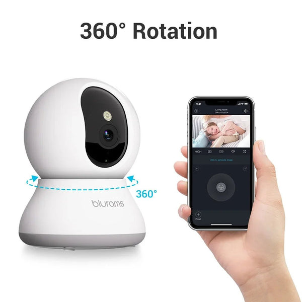 Blurams 2K Indoor Camera - 360 Pet And Elder Surveillance With OneTouch Call - stepyours.com