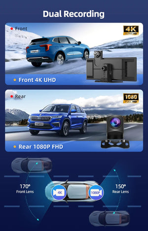 Imagebon H70 Plus 11.4 Inch 4K ADAS Dash Cam 60FPS Night Vision Dual Recording - stepyours.com