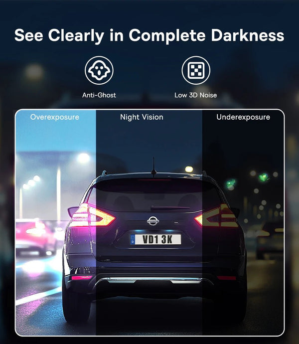 Baseus VD1 3K Dash Cam Front And Rear With GPS Supercapacitor 24H Parking - stepyours.com