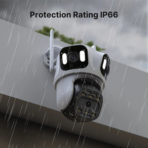 Three Lens PTZ IP Camera Outdoor WiFi Security Auto Tracking Three Screen App by stepyours.com