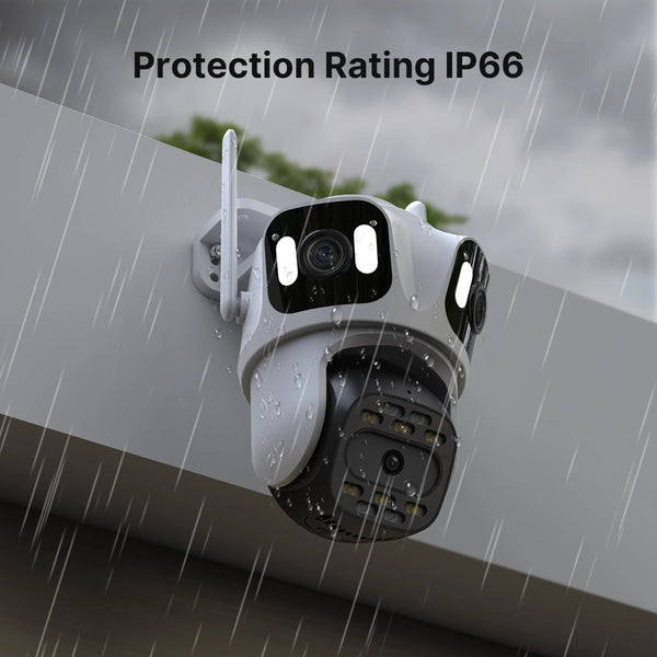 Three Lens PTZ IP Camera Outdoor WiFi Security Auto Tracking Three Screen App by stepyours.com