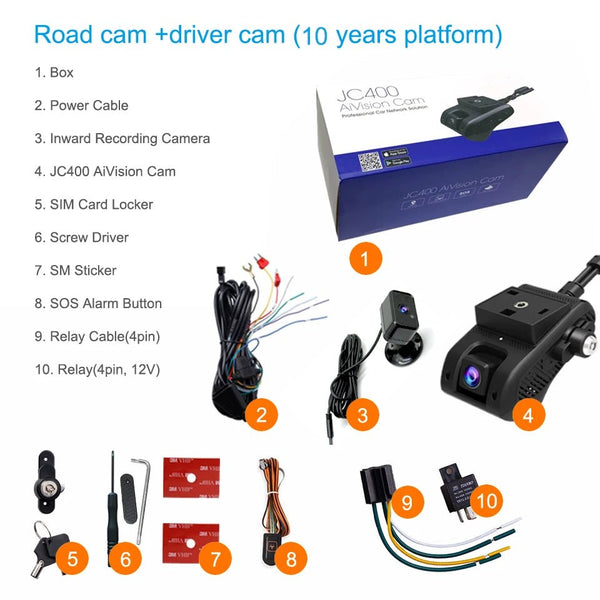 JIMIMAX 4G Dash Cam Front and Rear JC400A WIFI Hotspot GPS Live Stream App - stepyours.com