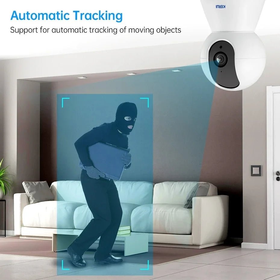 Kerui 5MP 8MP 4K Mini WiFi IP Camera - Tuya Auto Tracking Indoor Security Hooks - stepyours.com