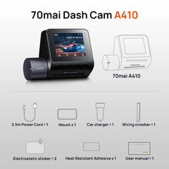 70mai Dash Cam A410 Front 1440P Rear 1080P Car DVR 256GB 24H Parking - stepyours.com
