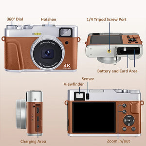 MELCAM DC202 4K Vlogging Camera With Auto Focus And Anti Shake 48MP - stepyours.com