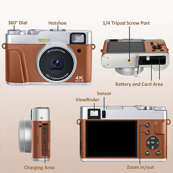 MELCAM DC202 4K Vlogging Camera With Auto Focus And Anti Shake 48MP - stepyours.com