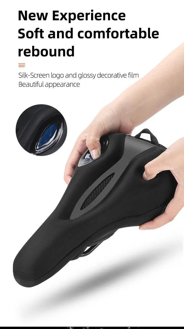 Gel Memory Foam Bike Saddle Cover With Safety Taillights