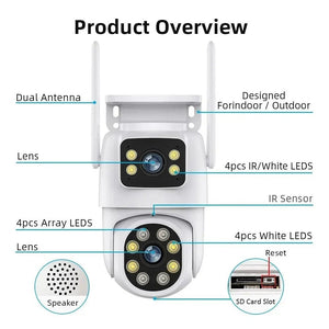 ANSVICAM Outdoor 4K AI Tracking WiFi IP Camera Dual Lens PTZ Alexa Ready - stepyours.com