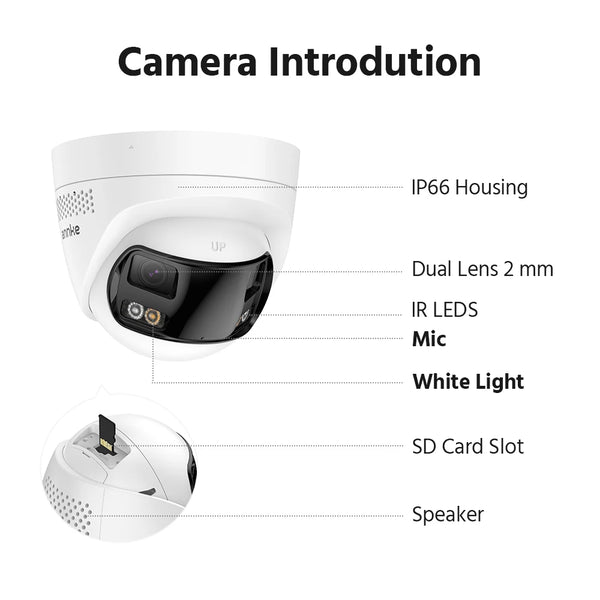 ANNKE 4K 8MP Dual - Lens Outdoor PoE Camera - 180 - Degree Wide View - stepyours.com