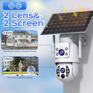 JOOAN S3 Solar Wireless Security Camera - Dual Lens 4K With PIR Hooks - stepyours.com