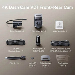 Baseus VD1 Pro 4K Dash Cam With Sony Sensor ADAS GPS WiFi6 STARVIS Night Vision - stepyours.com