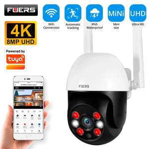Fuers 8MP 4K Outdoor IP Camera - Auto Tracking And AI Human Detection Tuya Smart - stepyours.com