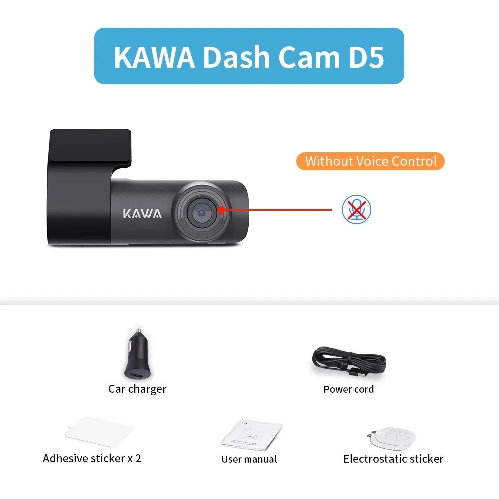 KAWA D5 2K Dash Cam For Car DVR With WiFi Voice Control WDR - stepyours.com