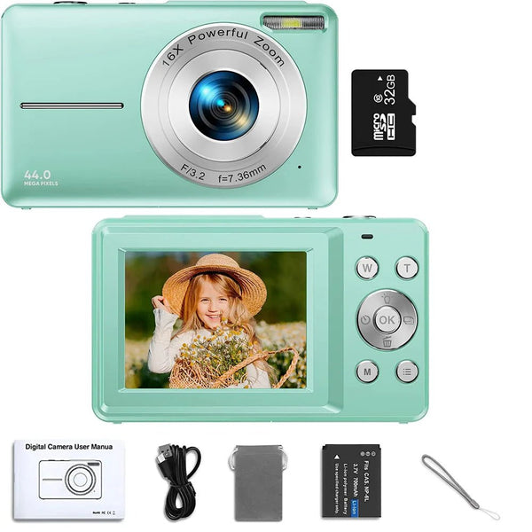 HD 1080P Kids Beginner Camera LCD 16X Zoom Compact Rechargeable - stepyours.com
