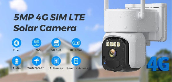 BESDER 15MP WiFi Outdoor PTZ Camera With Auto Tracking 5X Digital Zoom CCTV - stepyours.com
